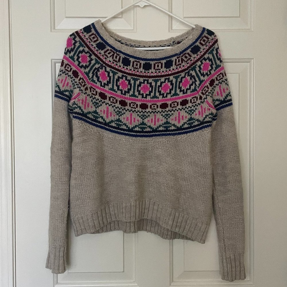 American Eagle Outfitters Fair Isle Scoop Neck Sweater Size Small